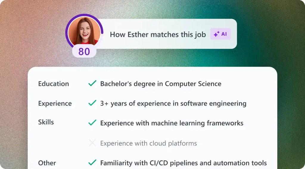 AI profile matching in Workable